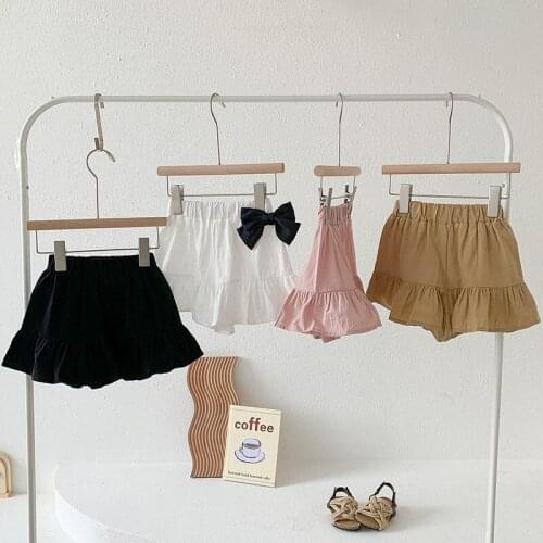 Girls Shorts Pants 2021 Summer New Toddler Kids Girls Cute Cotton Ruffle Shorts Baby Clothes Children Casual Soft Loose Shorts