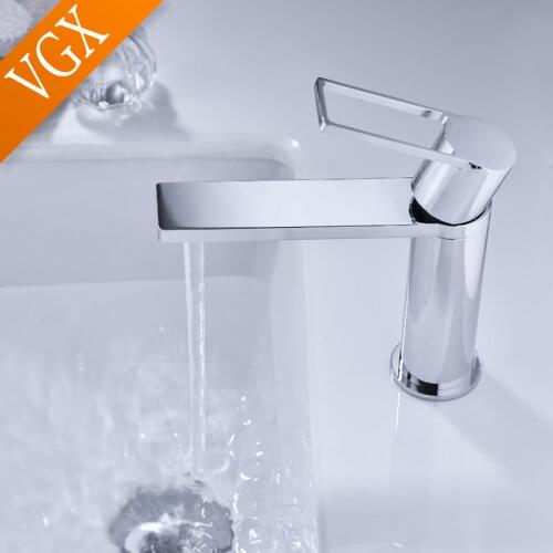 VGX Bathroom Faucets Basin Mixer Sink Faucet Gourmet Washbasin Taps Hot Cold Water Tap Tapware Brass Chrome Black F627-101