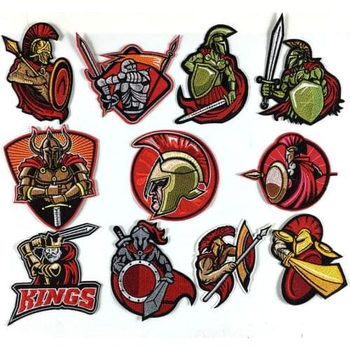 Tactical Combat Ancient Greece Roman Warrior Knight Fighter Spartan Helmet Solider Army Fighting Embroidered Iron Patch Sticker