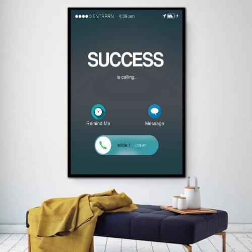 Success Is Calling Canvas Painting Poster Motivational Wall Art Picture Nordic Print for Living Room Modern Home Decor Cuadros