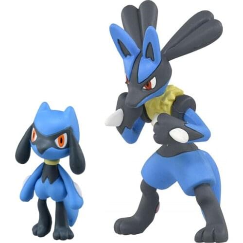 Japan Genuine TAKARA TOMY Pokemon Action Figure Model Toys Lucario Riolu Anime Figures Dolls Kids Birthday Gifts for Children