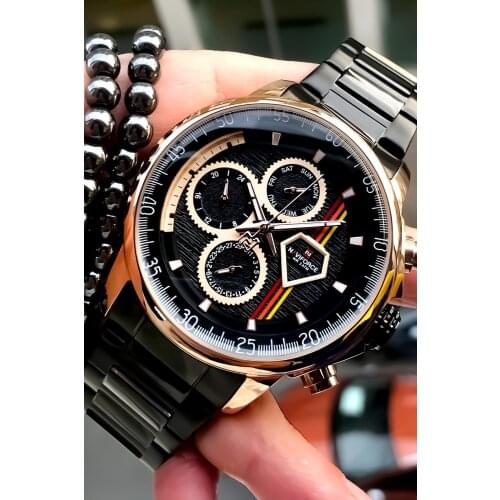 YENİ ÜRÜN 2021 Erkek Siyah Kol Saati ve Bileklik