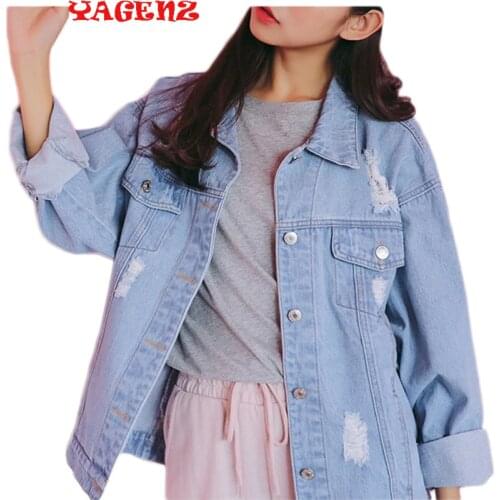 Women denim jacket Fashion Autumn Winter Women denim Chaquetas Mujer Jacket Vintage Harajuku Female denim jacket