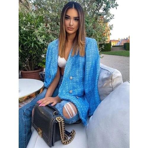 ZXQJ Women's Tweed Blazers