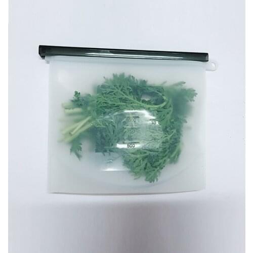 1Pcs 1500Ml Silicone Reusable Bag Ziplock Silicone Bag Reusable Silicone Food Bags Kitchen Organizador Food Sealing Storage Bag