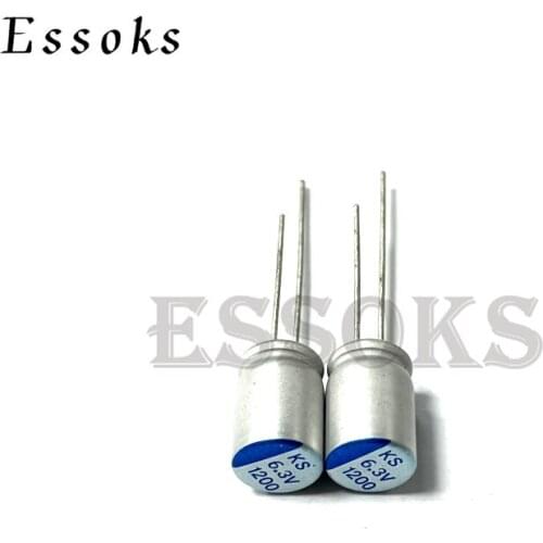 10pcs 6.3V 1200uF 8X12 mm Super Low ESR 6.3V1200uF For Motherboard Solid Capacitor Capacitors