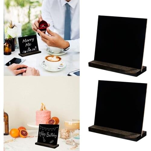 4PCS Mini Wooden Blackboards Chalkboards Message Board Signs with Stands for Restaurant Bar Wedding Party Daily Home Decor