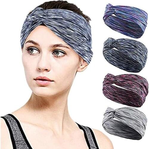 4PCS Women Workout Headband Lightweight Soft Wicking Stretchy Head Wrap Ideal for Sports/Yoga/Pilates/Dancing/Running/Cycling