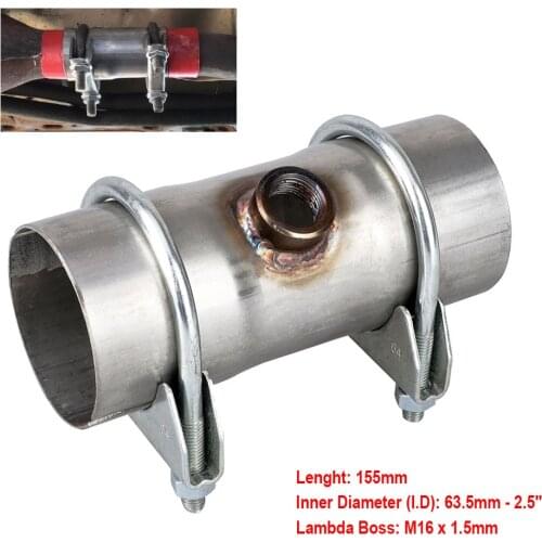 63mm 2.5" Exhaust Pipe Connector tube Adapter Joiner Sleeve Clamp Connector Exhaust Tube Pipe Connector Joiner