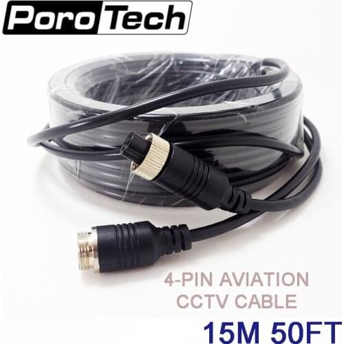 AC-15M 20PCS/lot Waterproof 4 Pin Aviation video Cable Camera video Extension Cable For Reversing Vehicle / CCTV System