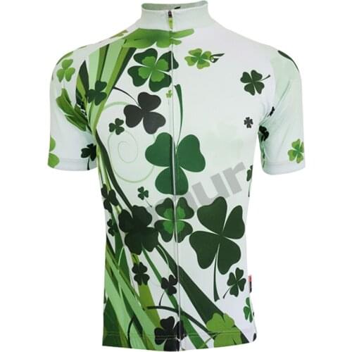 Amur Leopard Women Cycling Jersey Short Sleeve Sports Wear Bicycle Clothing Clover Style Breathable
