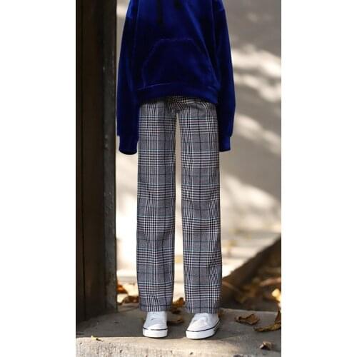 BJD Doll clothes suitable for 1-3 1-4 uncle Japanese casual plaid wide leg doll accessories