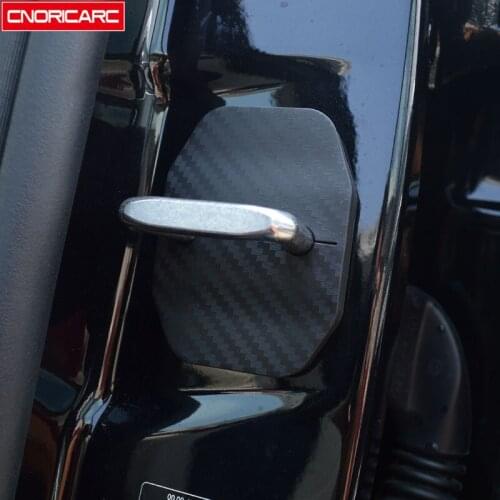 Carbon Fiber Color Car Styling Door Lock Protection Cover Trim For BMW X5 F15 X6 F16 2014-2018 Interior Automotive Accessories