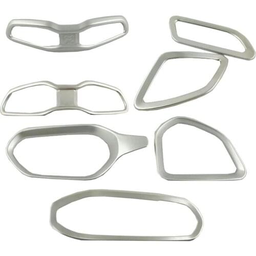 For Jeep Renegade 2014-2016 ABS Chrome Matte Central Air Conditioning Outlet Cover Interior Center Console Cover AC Cover Trim