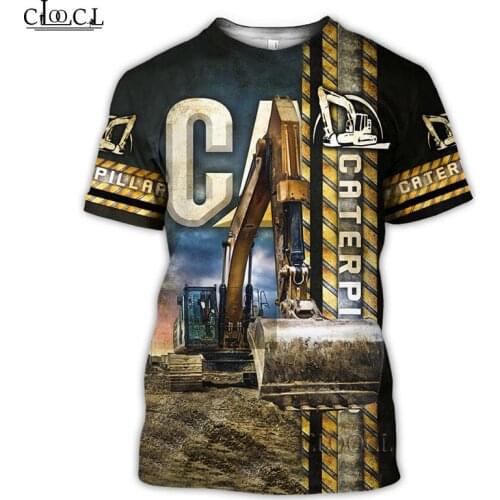 HX Summer Newest Heavy Equipment 3D Print Men Women T Shirt Short Sleeve Streetwear Harajuku Tops Pullover Drop Shipping