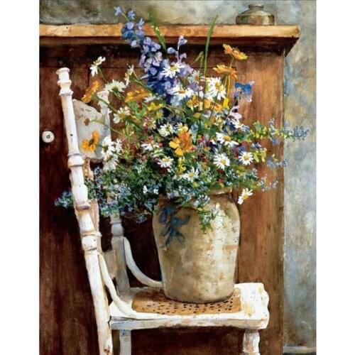 GATYZTORY DIY Painting By Numbers Kits For Adults flowers Oil Picture Kits HandPainted Home Wall Art Decors Photo Unique Gift