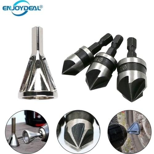 HSS Deburring External Chamfer Metal Remove Burr Tools Flute Countersink Drill Bit Repairs Damaged Bolts Tightens Nuts All Chuck