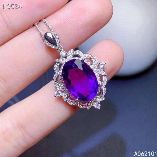 KJJEAXCMY fine Jewelry 925 Sterling Silver Amethyst Girl new classic Pendant Necklace Chinese style hot selling
