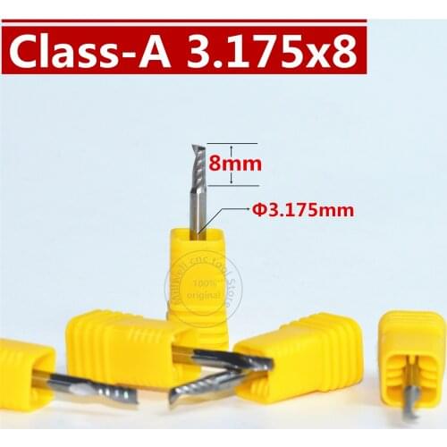 Class-A 3.175mm*8mm,Freeshipping,CNC wood tool,carbide End Mill,woodworking insert router bit,1 flute end mill,MDF,PVC,Acrylic