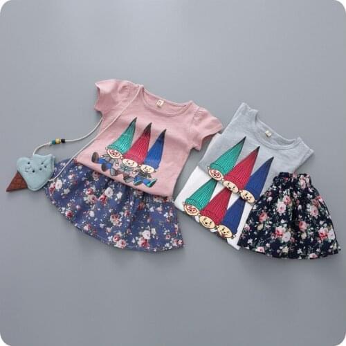 2016 Korean Garment Summer 2 Pieces Set New Pattern Girl Baby Pity Undershirt Unlined Garment Shivering Short Skirt Suit