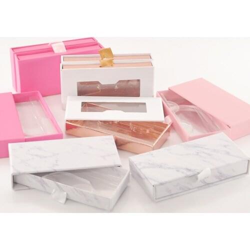 Eyelashes Box Package Wholesale False Eyelash Packaging Box Custom Faux Cils 25mm Mink Eyelashes Makeup Drawer Cases Supplies