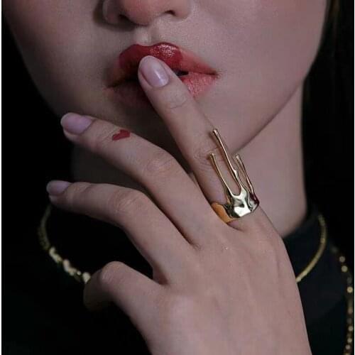 Fashion Flowing Crown Creative Design Womens Ring Opening Metal Lava Silver Color Charm Ring Wedding Party Jewelry Gift