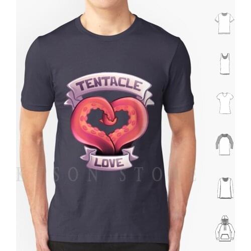 We Love Tentacles-Pink T Shirt Cotton Men Diy Print Tentacle Hentai Tentacle Hentai Octopi Cthulhu Octopus Anime Ecchi