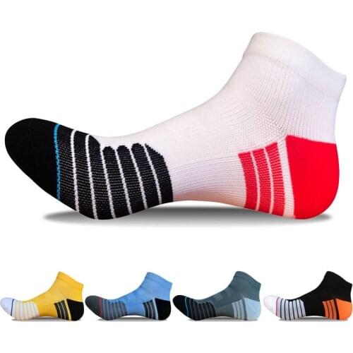 DOIAESKV Mens Socks Outdoor Sports Compression Socks Running Basketball Socks Cotton Short Socks Men Ankle Socks EU 39-44