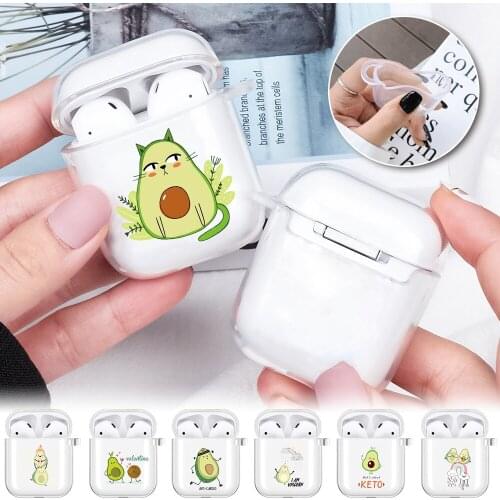 Soft Silicone Cases for Apple AirPods 1st/ 2nd Gen Cute Avocado Protective Bluetooth Wireless Earphone Cover Airpods Accessories