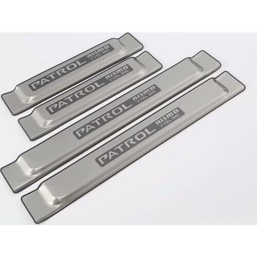 Stainless Steel Door Sill Scuff Plate Guard Sills Protector Trim For Nissan Patrol 2017-2020