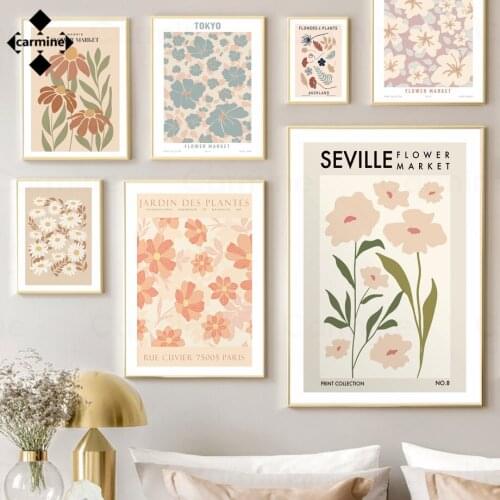 Flower Market Canvas Painting Paris Tokyo Flowers Wall Art Picture Modern Abstract Posters and Prints Wall Painting Family Decor
