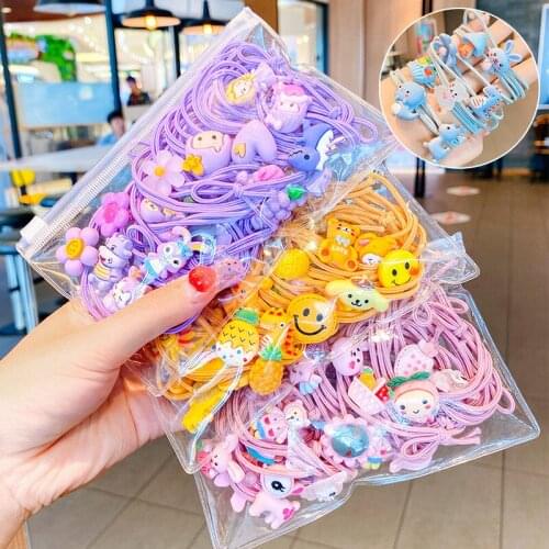 HigoodNew web celebrity cute cartoon rope suit their babys hair rope children tire hair bands rubber band does not hurt
