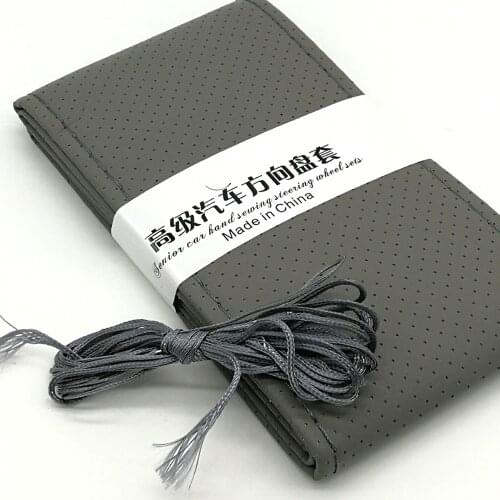 Braid On Steering Wheel Car Steering Wheel Cover With Needles and Thread Artificial leather Diameter 38cm Auto Car Accessories