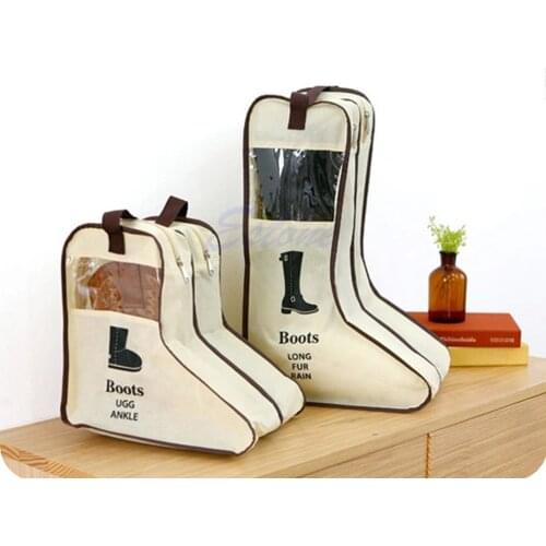 PP Long Riding Rain Ankle Boots Leather Shoes Storage Bag Organizer Case Travel Zipper bag for Boots Black Beige Drop shipping