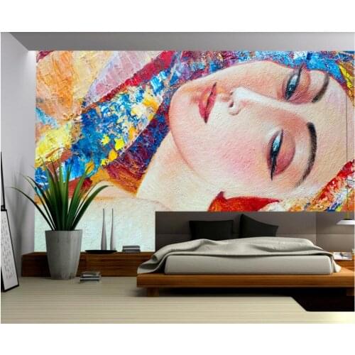 Custom photo mural 3d wallpaper Abstract retro hand drawn beauty portraits home decor living room wallpaper for walls 3 d