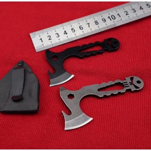 EDC Portable Mini Tool - Axe Wrench Bottle Opener 440 Steel Cut Rope Mouth Slotted Screwdriver Multi-function Tool
