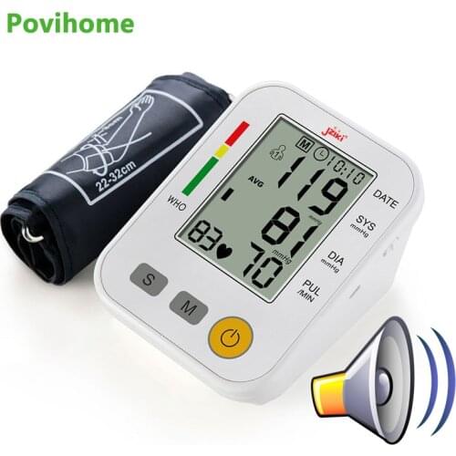 Professional Medical Blood Pressure Monitor Digital Heart Beat Rate Pulse Meter Voice Sphygmomanometer Home Blood Pressure Meter