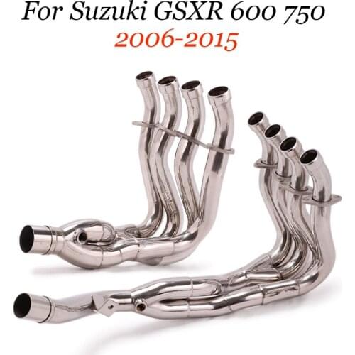 Slip On For Suzuki GSXR 600 750 GSXR 1000 2006-2021 Full Motorcycle Exhaust System Front Mid Link Pipe Stainless Steel Modified