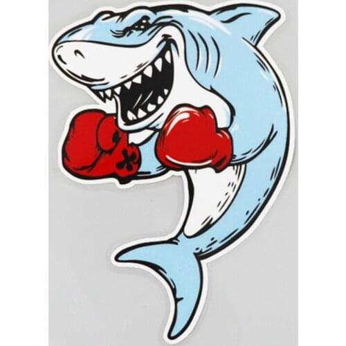 JuYouHui Exterior Accessories Decal Personalized Fish Boxing Car Stickers Motorcycles Window Bumper Laptop Vinyl Decals