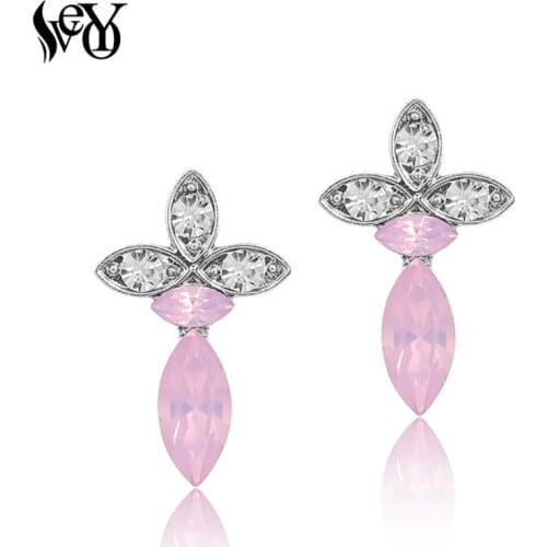 VEYO Cross Crystal Stud Earrings For Woman Cute Rhinestone Earrings Fashion Jewelry New