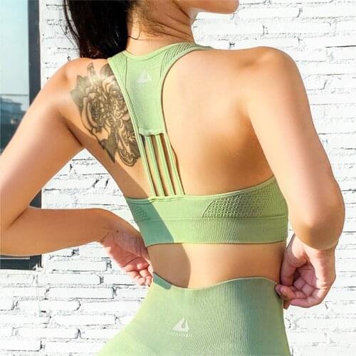 LD.ALICE Beautiful Back Female Sports Bra Elastic Stretch Push Up Shockproof Solid Color Gym Top Women Training Workout Yoga Bra