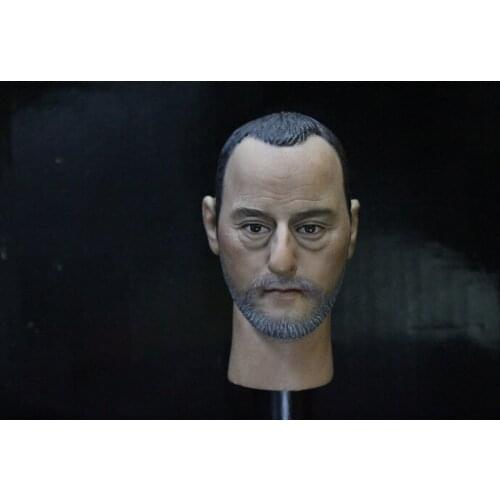 1/6 scale figure doll head shape for 12" action figure doll accessories The Professional Leon Jean Reno male Head carved
