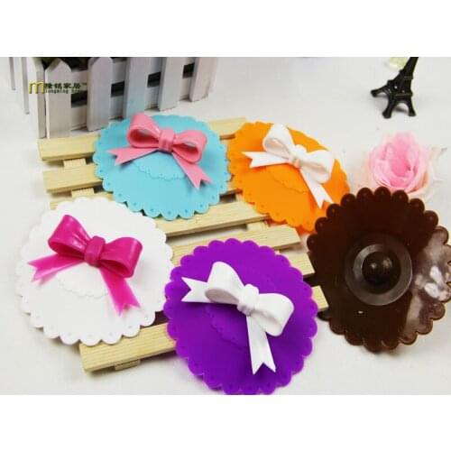 1PC Silicone Bowknot Novelty Water Drinking Cup Cup Lid Anti-dust Cup Cover Novelty Gift Retail LB 264