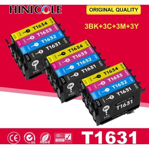 12 Pcs T16 T1621 T1631 Ink Cartridge for Epson WF-2010 WF-2510 WF-2520 WF-2530 WF-2540 WF-2630 WF-2650 WF-2760 WF-2750 Printer