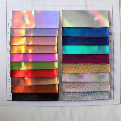 30yards/lot colorful glossy handmade DIY holographic sofas Laser flash mirror leather fabric / leather fabric yard