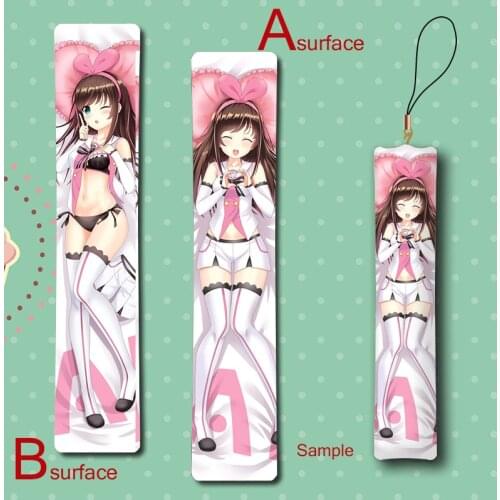 A.I.Channel Kizuna AI Cute Anime Mini Dakimakura Keychain Pillow Hanging Ornament Phone Strap Gift