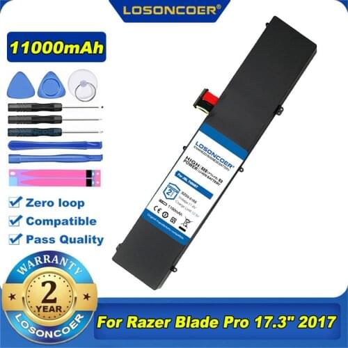 RZ09-0166 F1 Laptop Battery for Razer Blade Pro 17.3" 2017 RZ09-01663E52 RZ09-01662E53-R3U1 RZ09-01663E53-R3U1 3ICP6/87/62-2
