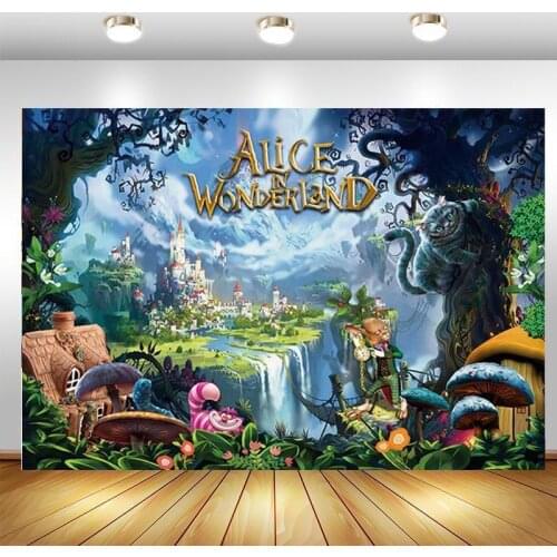 Alice In Wonderland Backdrop Dream Castle Princess Girls Happy Birthday Party Photo Background Booths Studio Banner