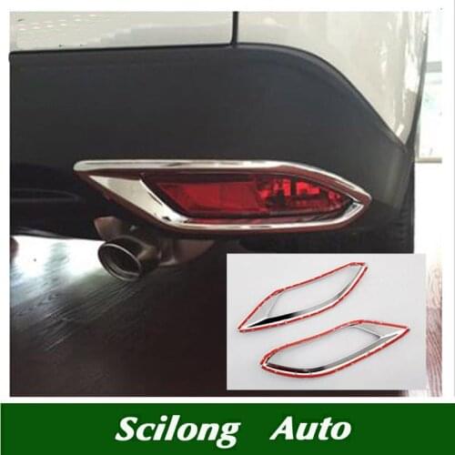 SIKALI SKL Car styling Chrome Rear Reflector Fog Light Lamp Cover Trim Bumper Molding Fit for Honda HR-V HRV Vezel 2014-2018