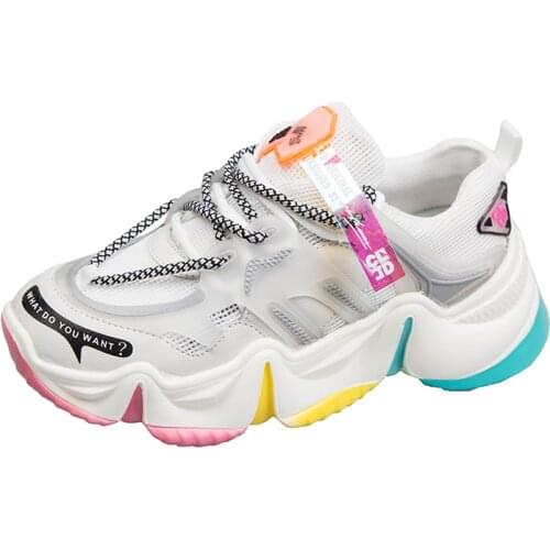 Free Shipping Women Shoes Sneakers 2020 Women Platform Chunky Sneakers 5cm high lace-up Casual Vulcanize Shoes luxury Designer